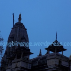 Grand Meera Bai Temple stands against darkening firmament