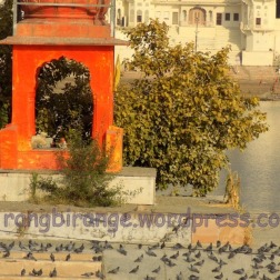 Shivling temple in the middle of Pushkar Lake